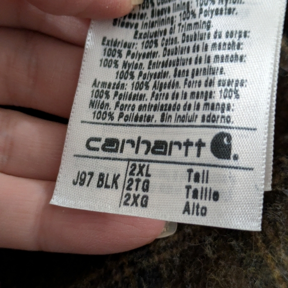 Vintage Carhartt Detroit Jacket J97 BLK Black Blanket Lined Mens 2XL Tall - Picture 16 of 16